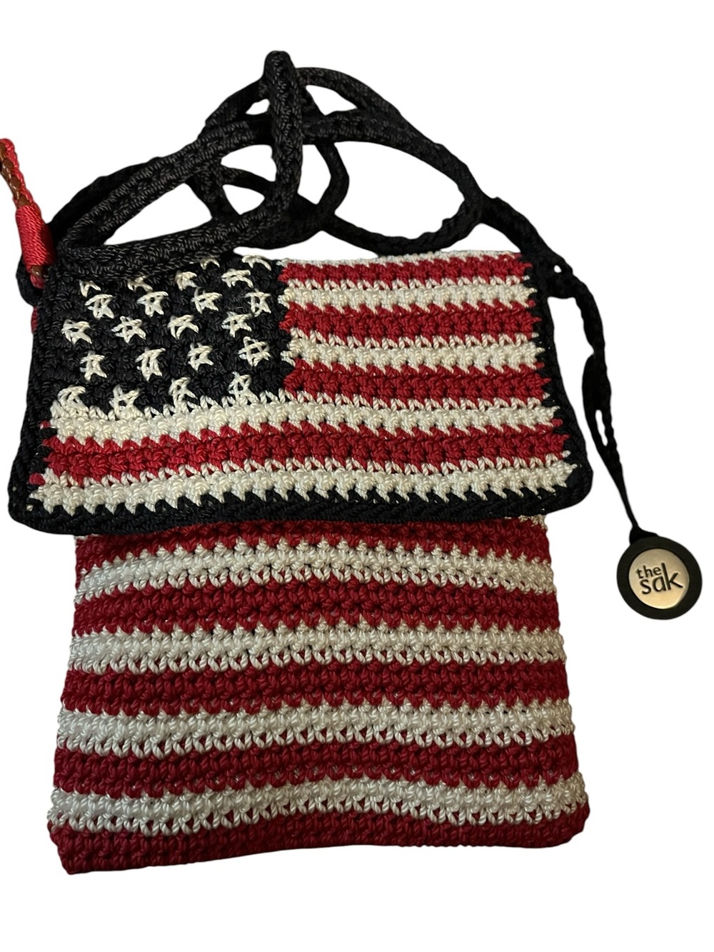NWOT The Sak American Flag crochet Crossbody Bag